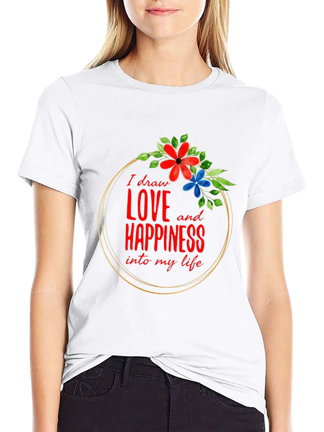 Love and Happiness Graphic Tee - Black