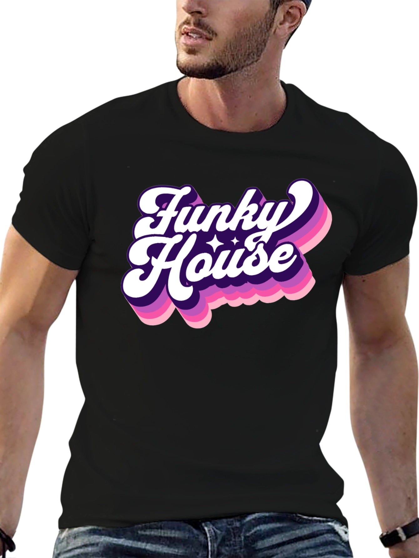 Funky House Black Graphic Tee