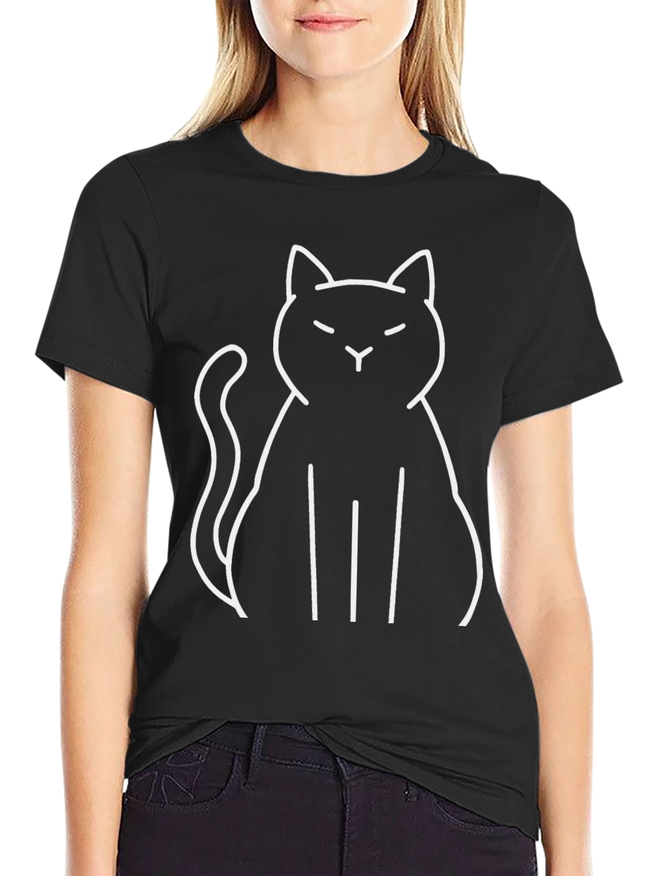 Cool Black Cat Graphic Tee