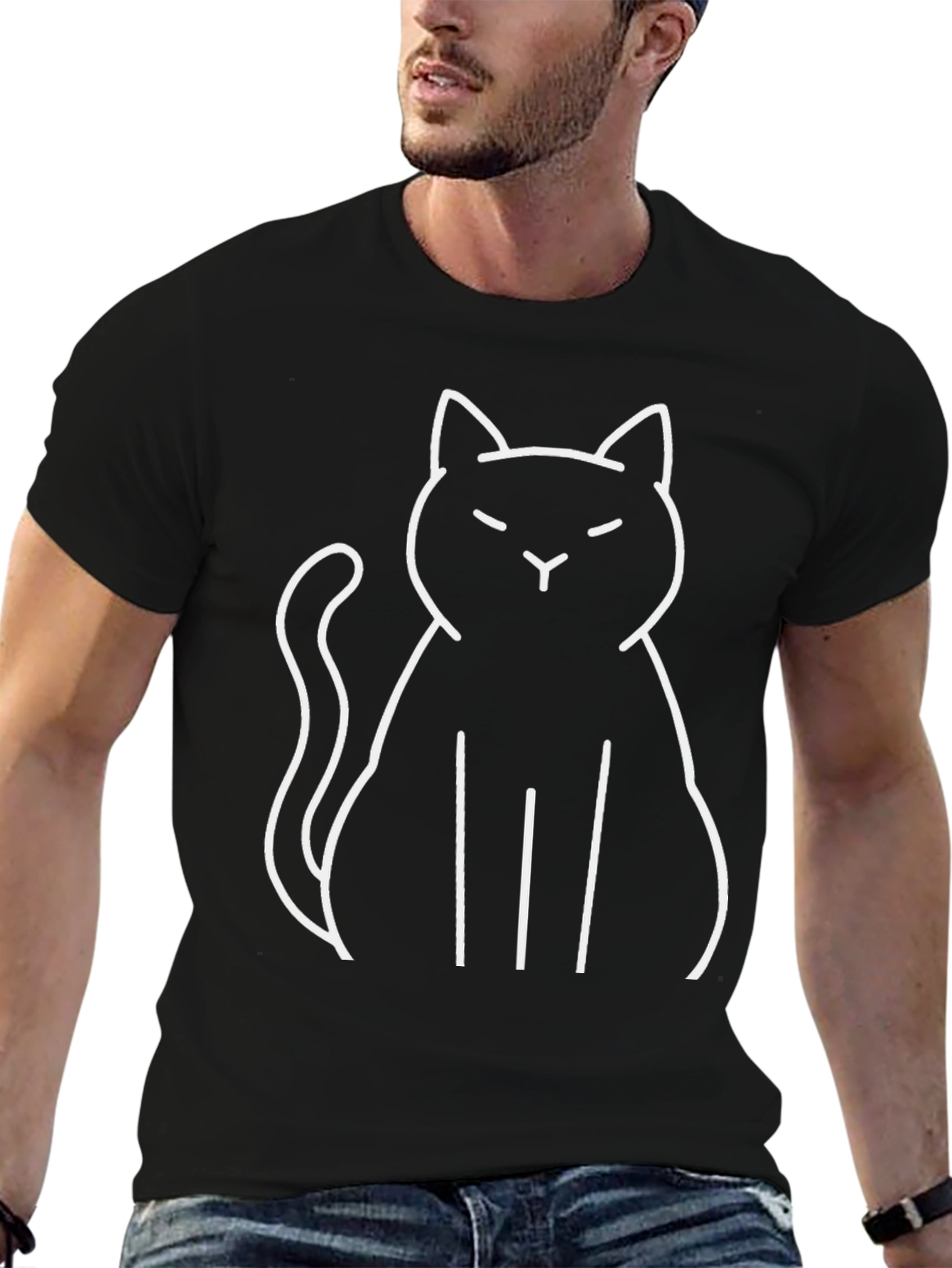 Cool Black Cat Graphic Tee