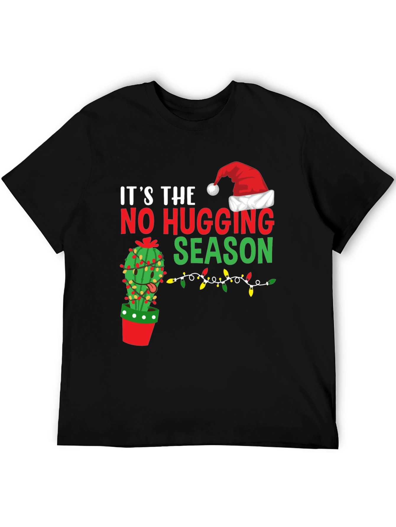 Funny No Hugging Season Cactus Christmas T-Shirt