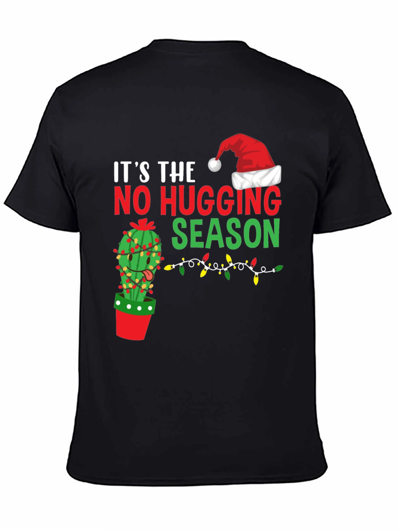 Funny No Hugging Season Cactus Christmas T-Shirt