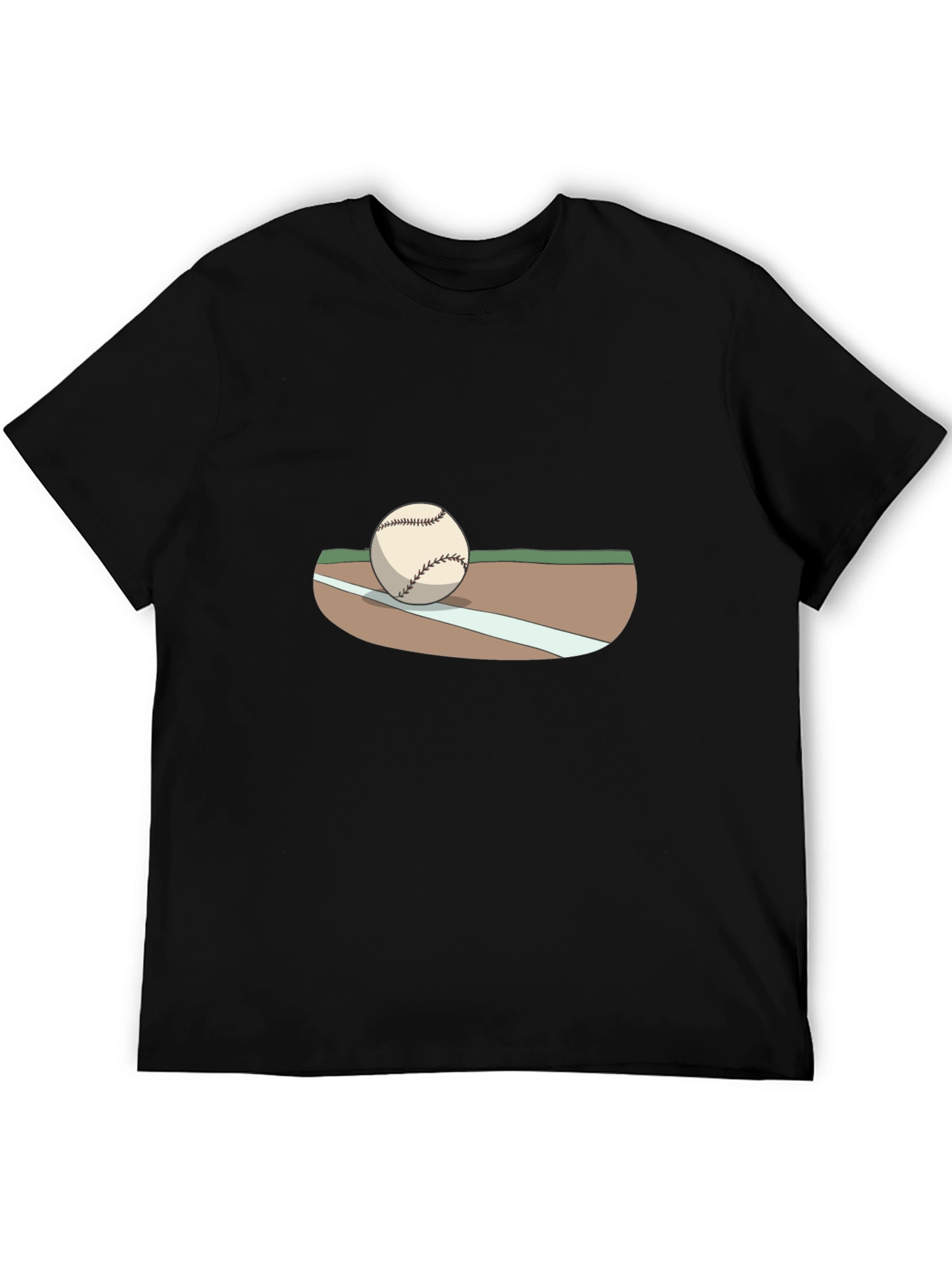 Baseball Graphic T-Shirt - Black Cotton Tee