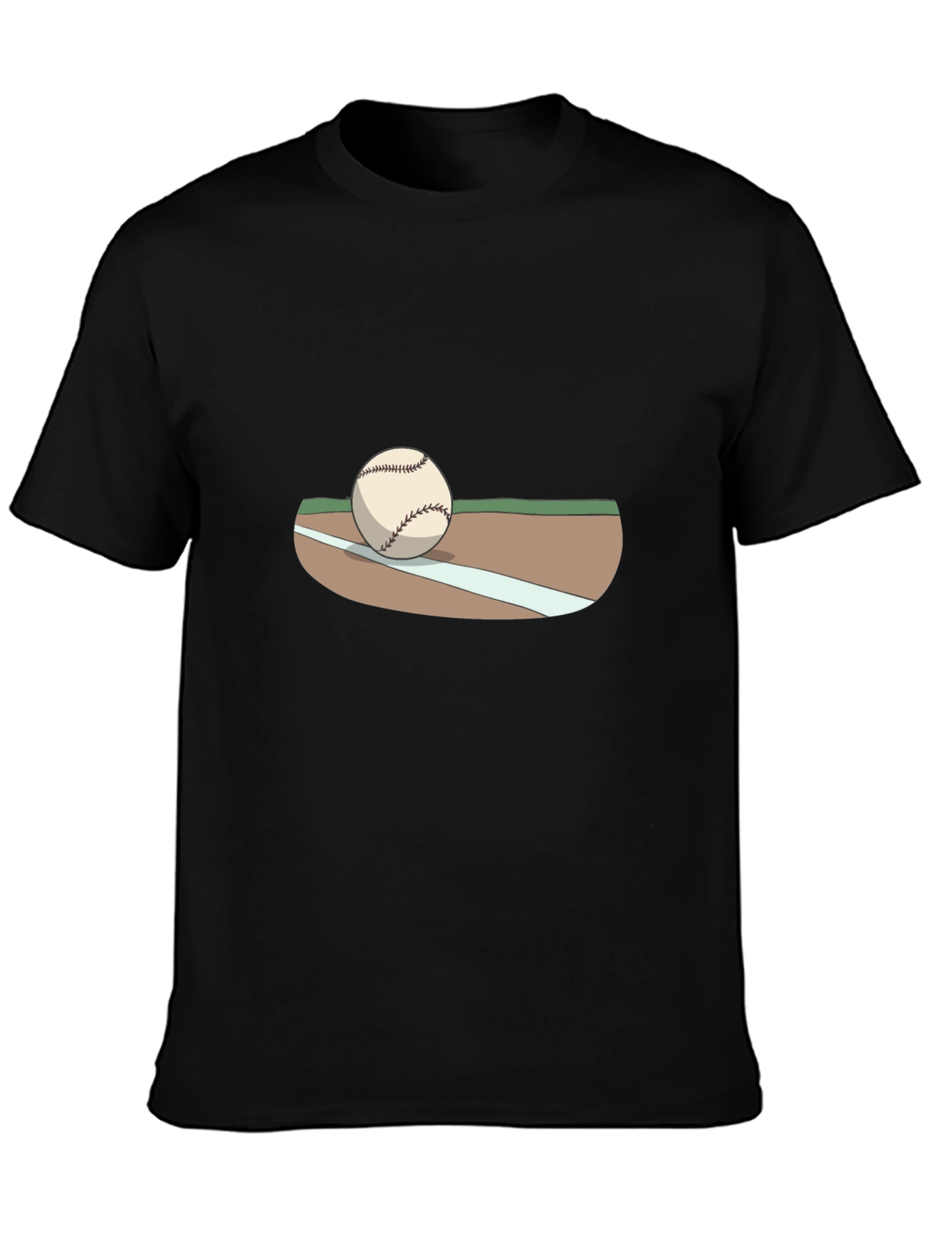 Baseball Graphic T-Shirt - Black Cotton Tee