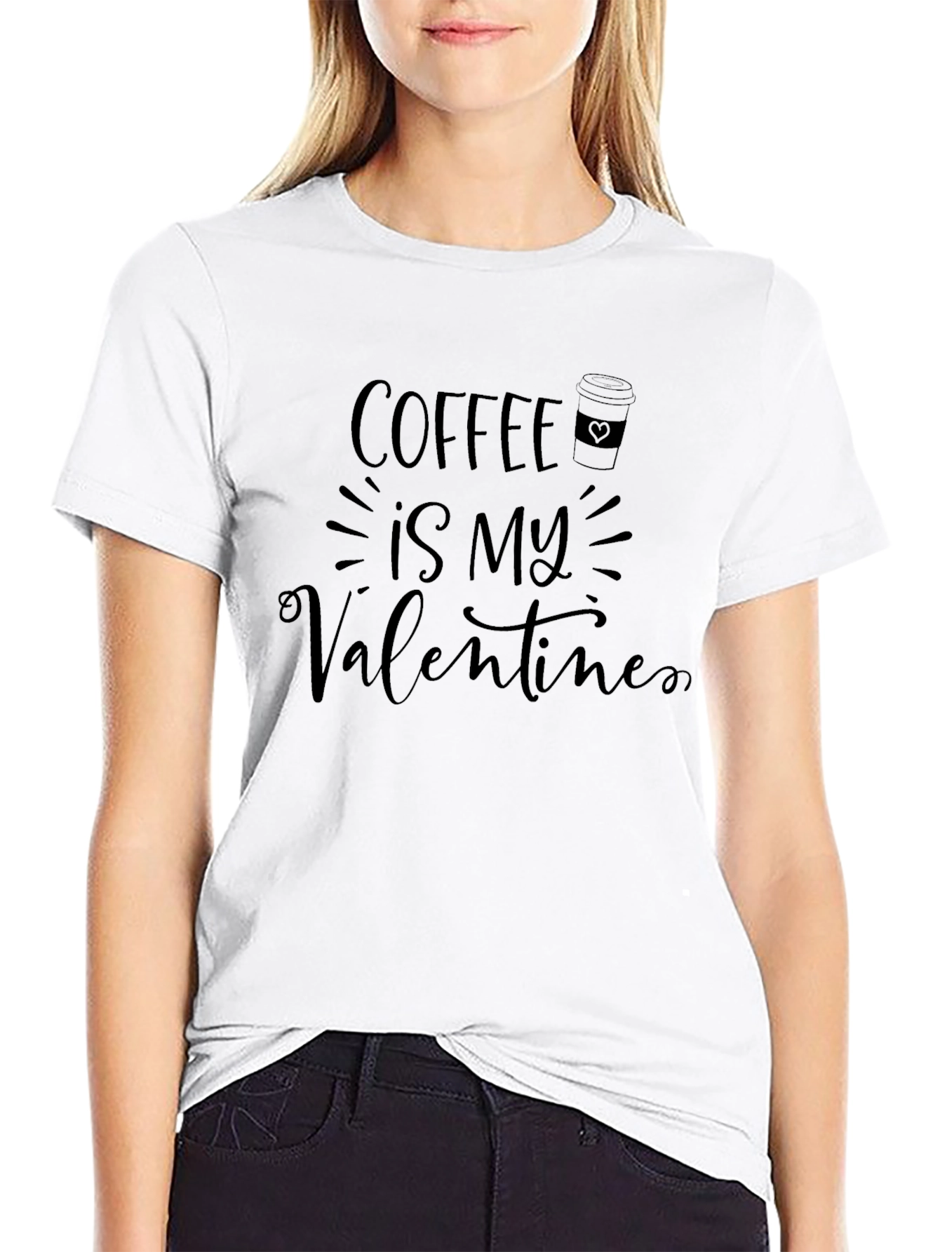 Coffee is My Valentine T-Shirt - Black
