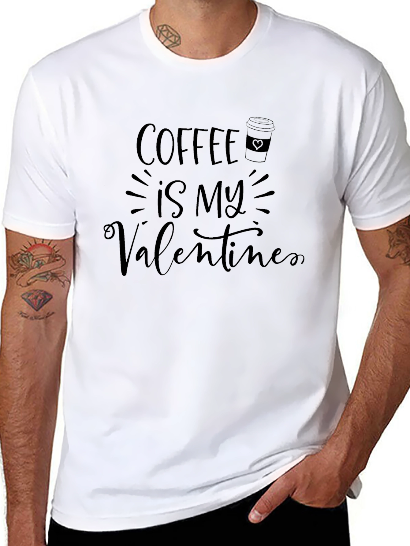 Coffee is My Valentine T-Shirt - Black