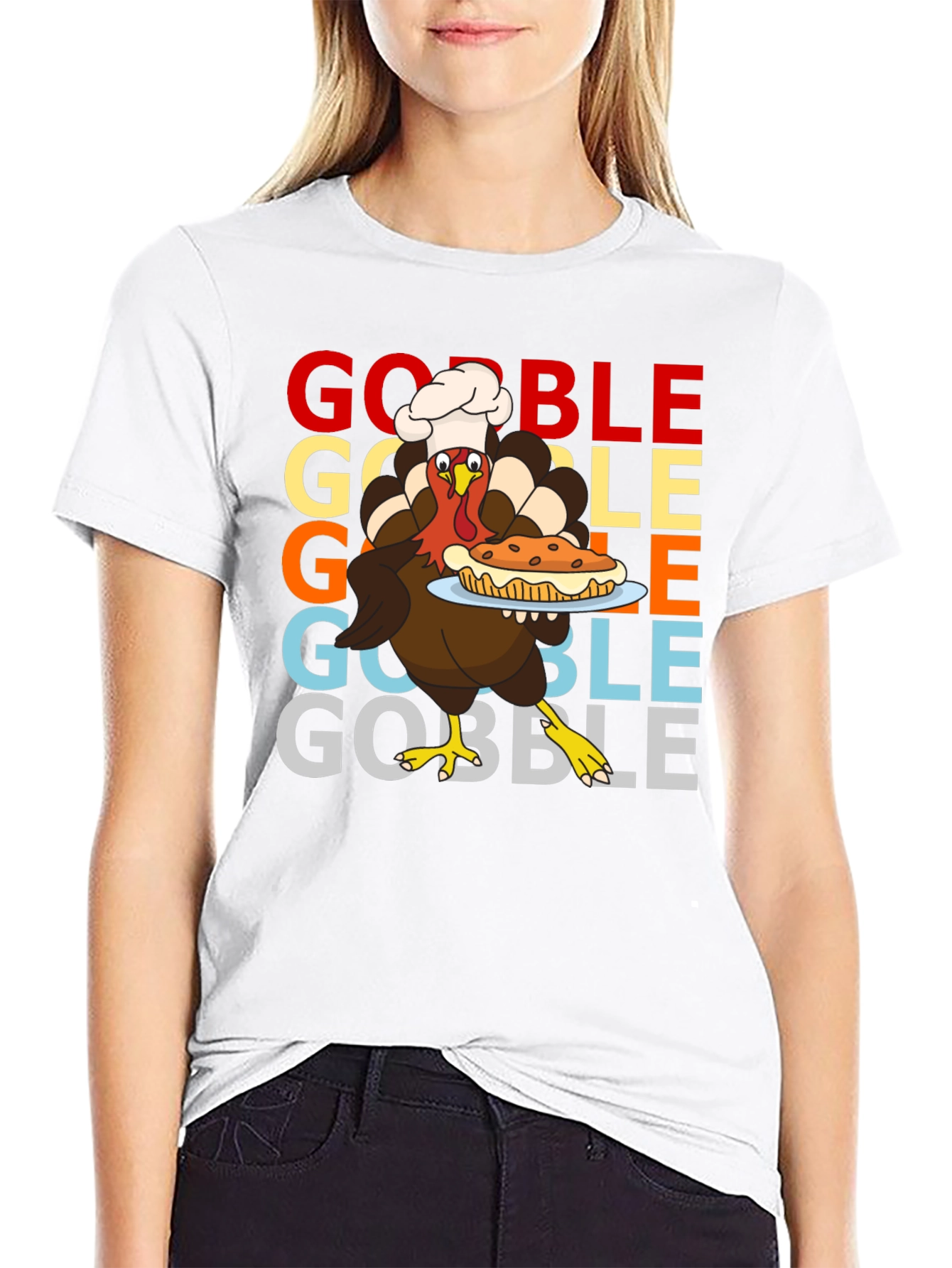 Thanksgiving Turkey Chef T-Shirt - Gobble Pie Festive Tee