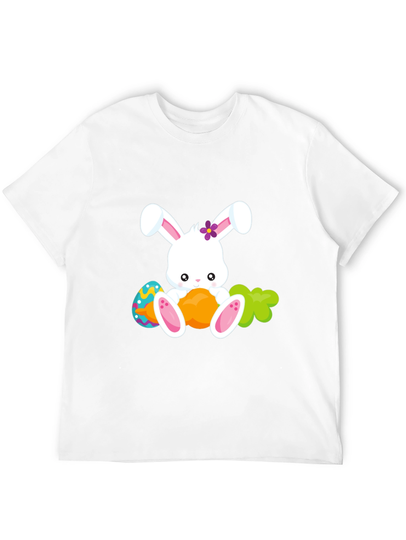 Cute Easter Bunny Graphic Tee - Black
