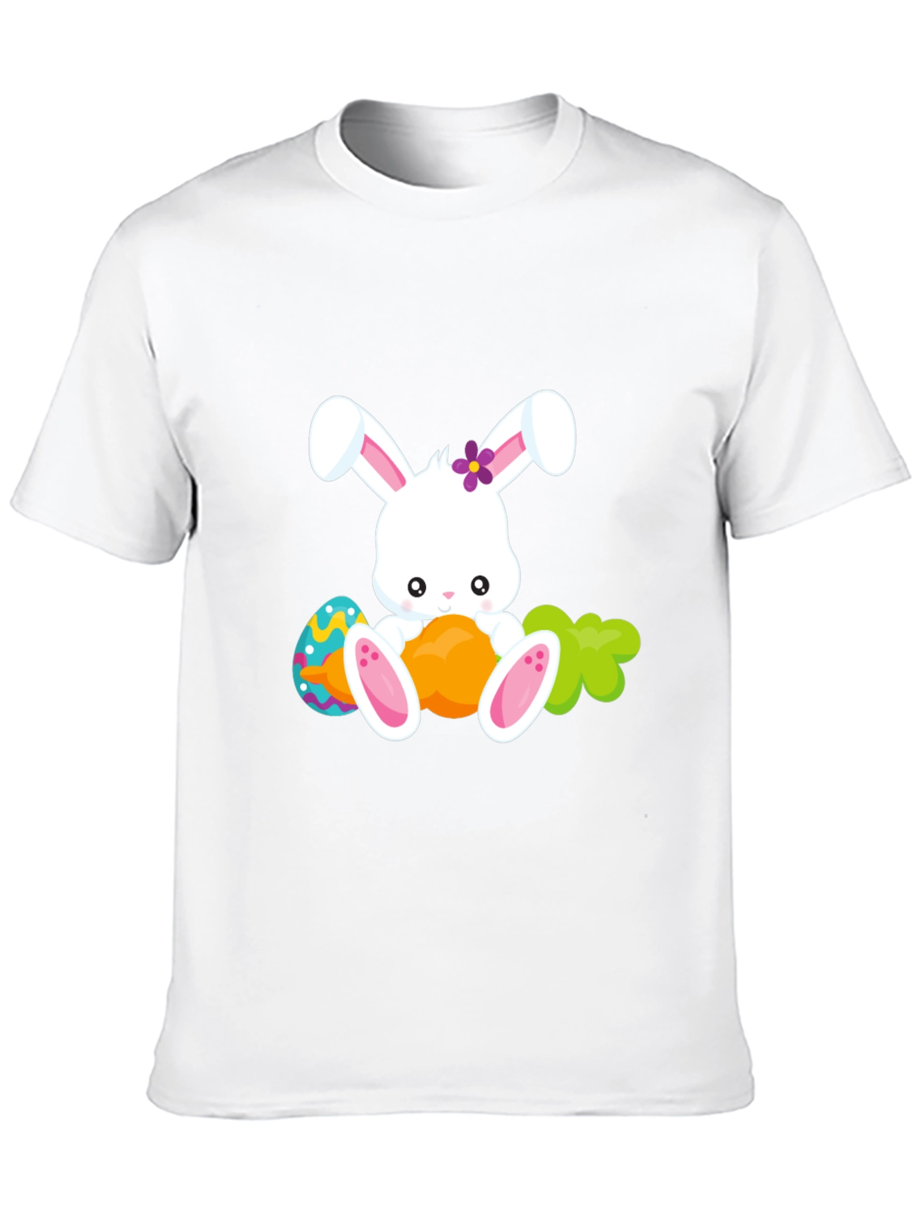 Cute Easter Bunny Graphic Tee - Black