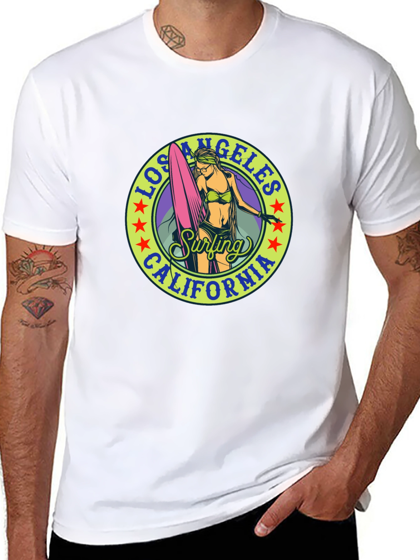 Los Angeles California Surfing Graphic Tee