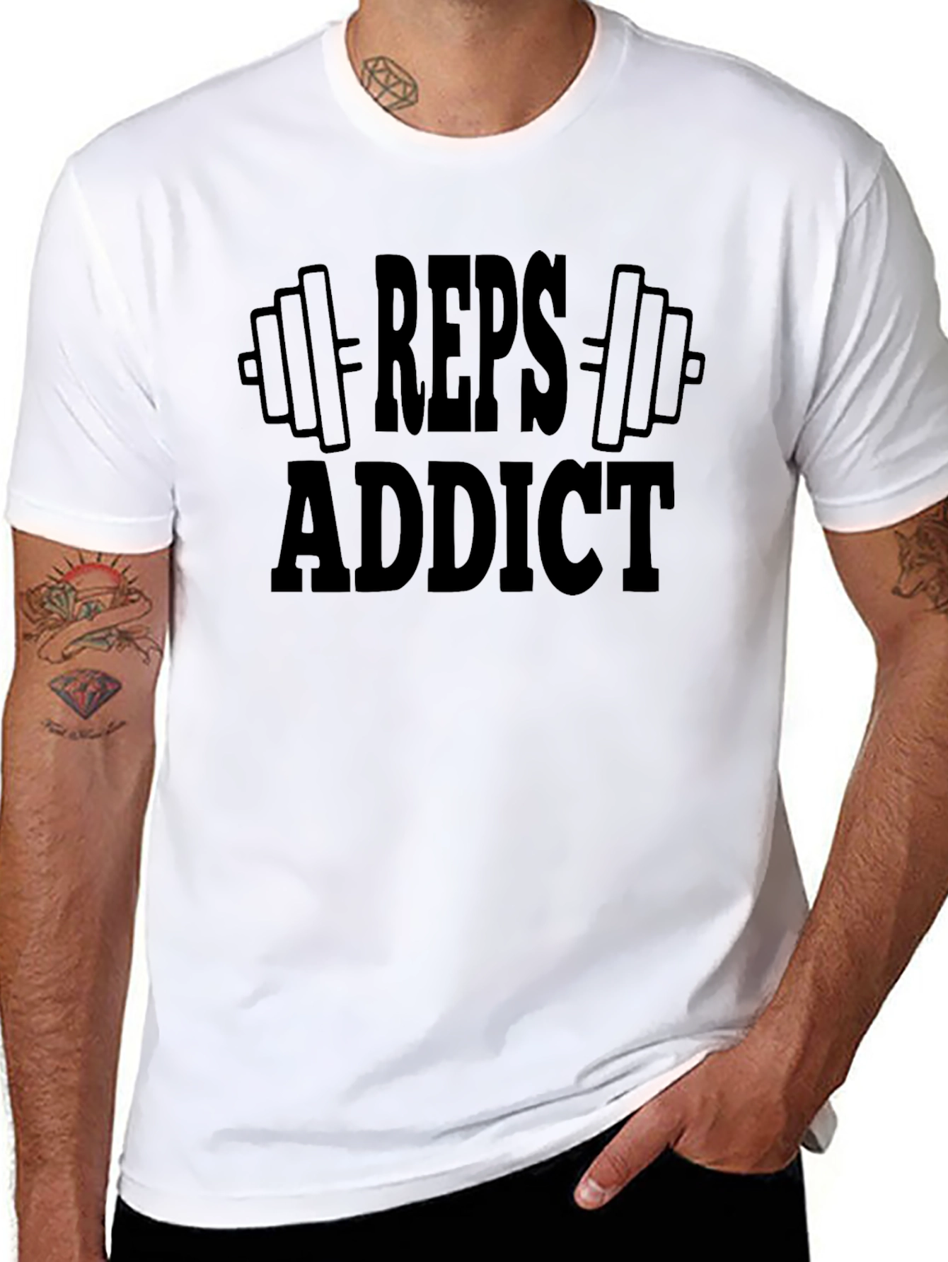 Reps Addict Black T-Shirt - Gym & Fitness Apparel