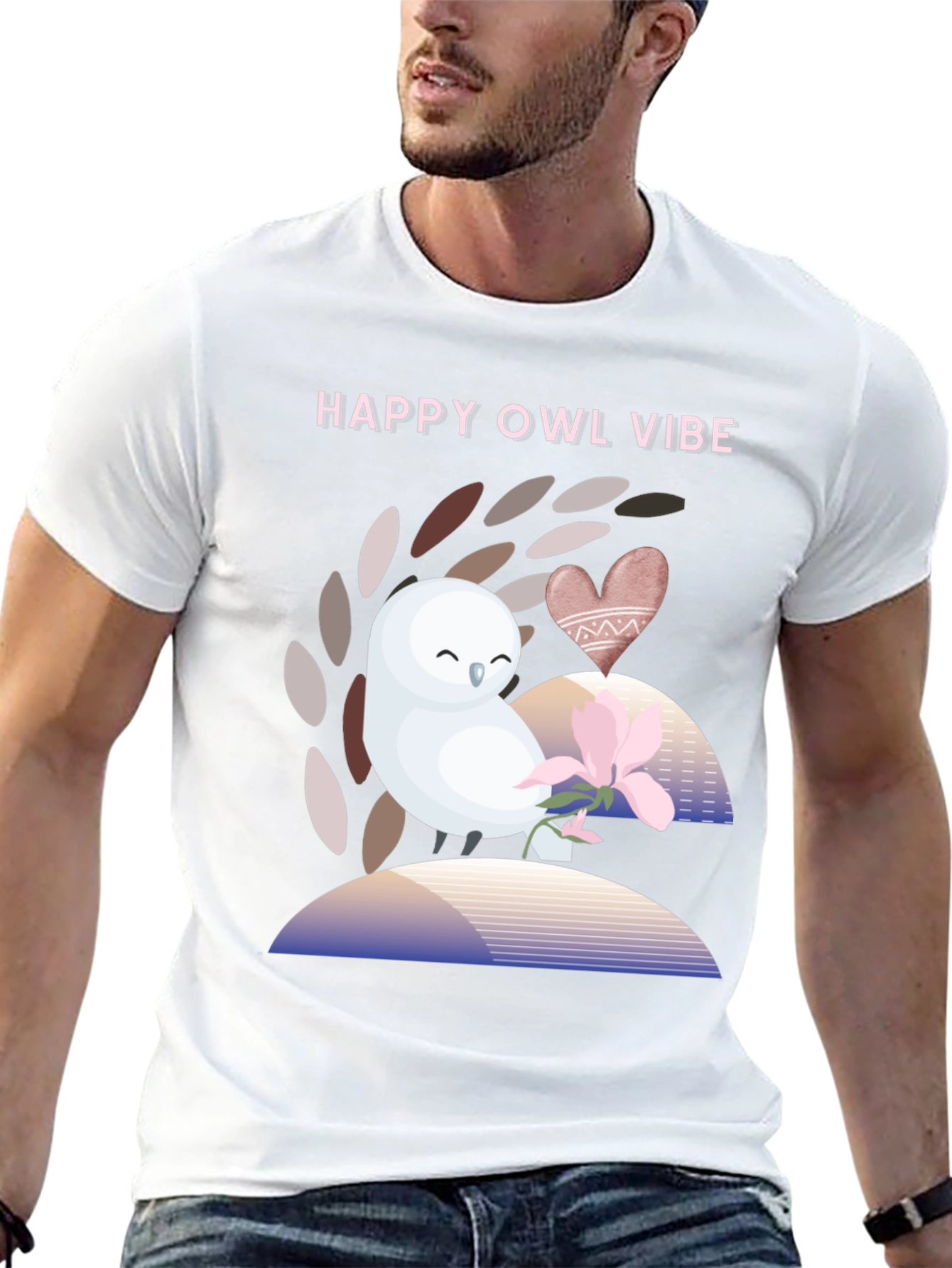 Happy Owl Vibe Graphic T-Shirt - Unisex
