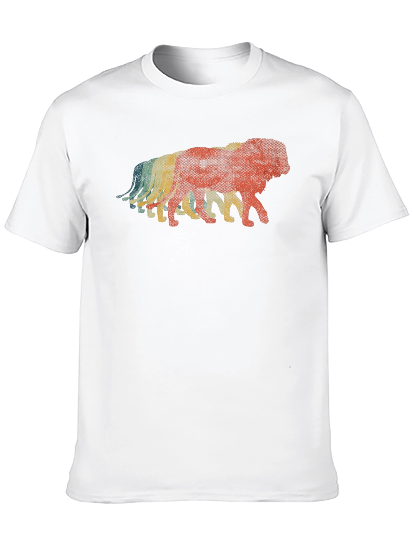 Retro Lion Graphic Black T-Shirt