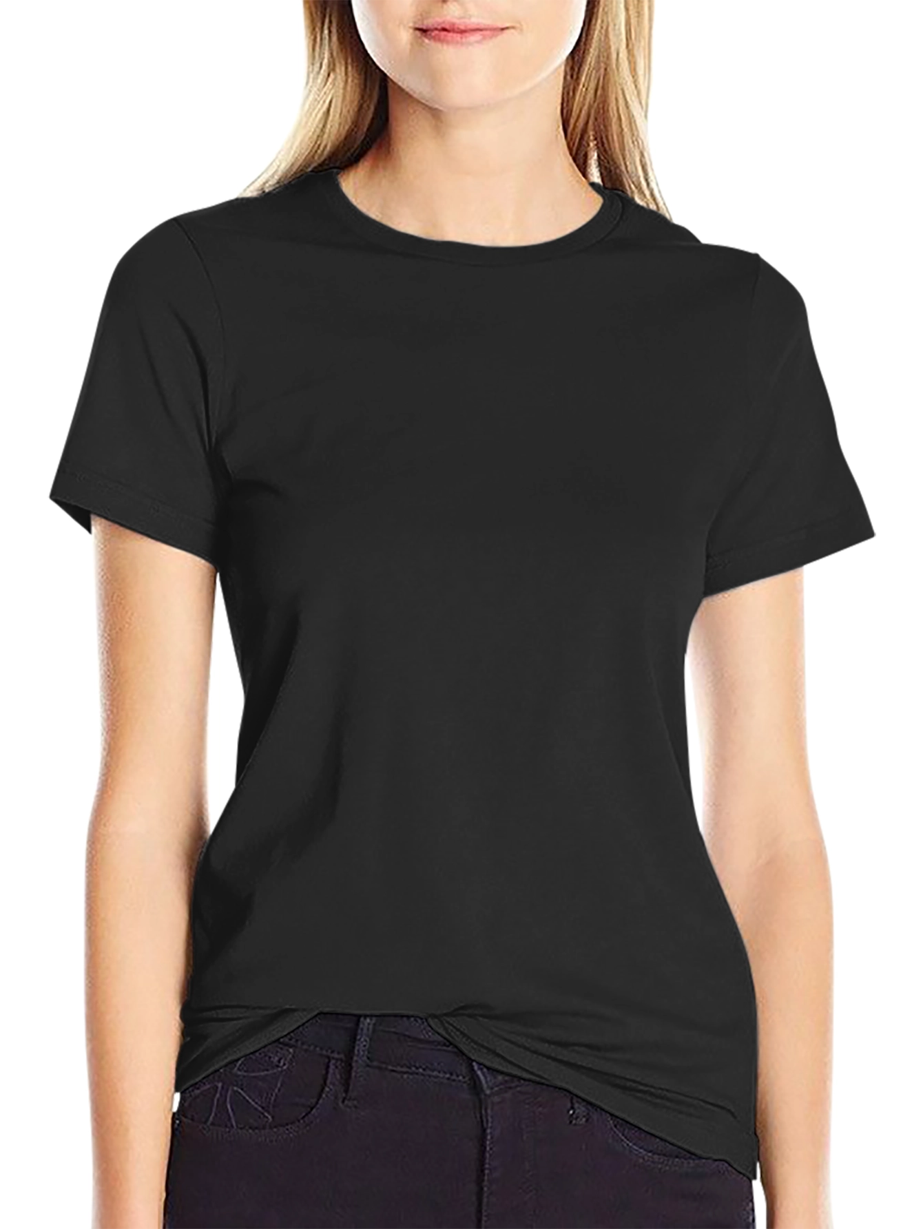 Mens Solid Black Casual T-Shirt