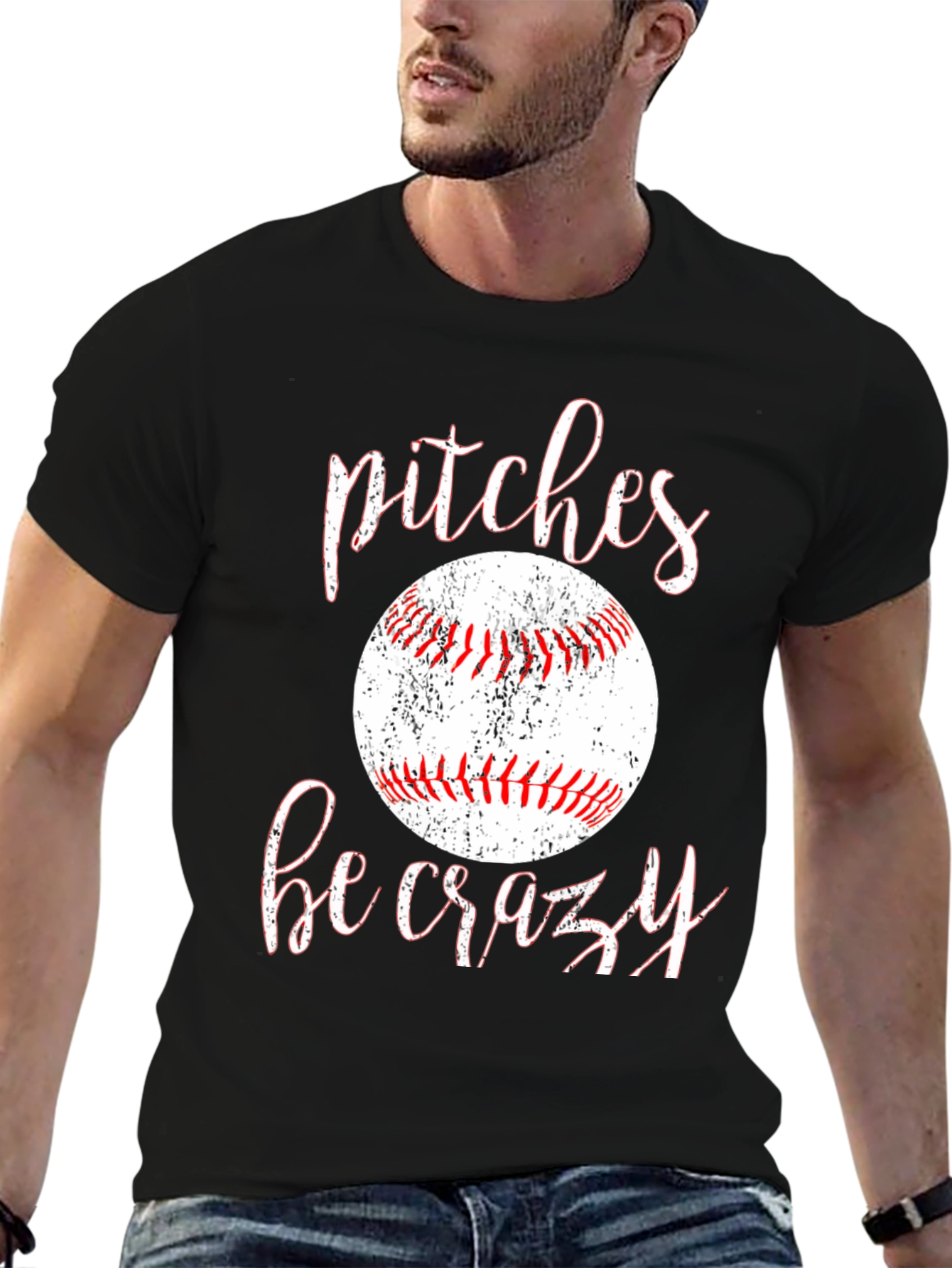 Pitches Be Crazy Baseball Graphic Tee