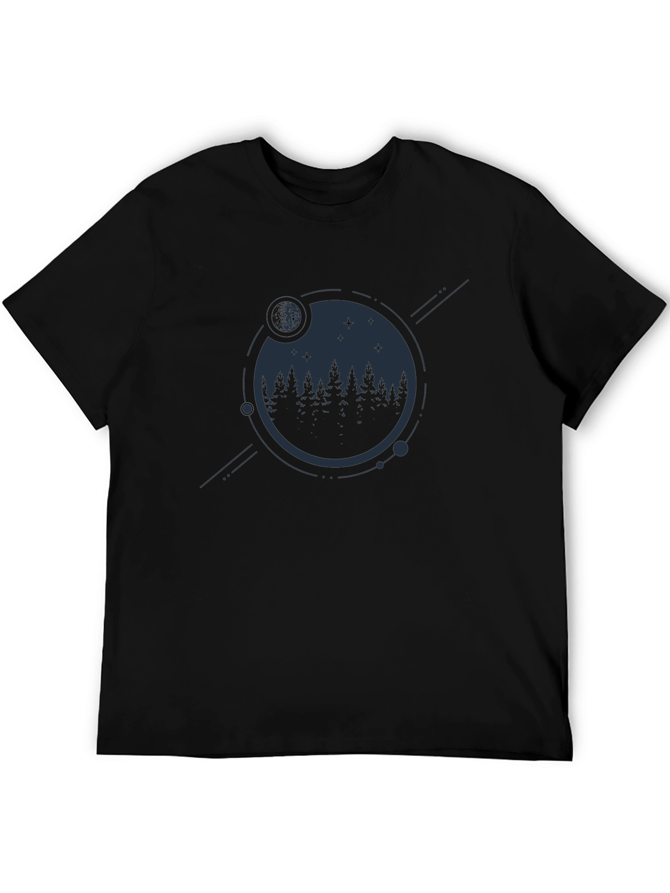 Mens Black Forest & Moon Graphic Tee
