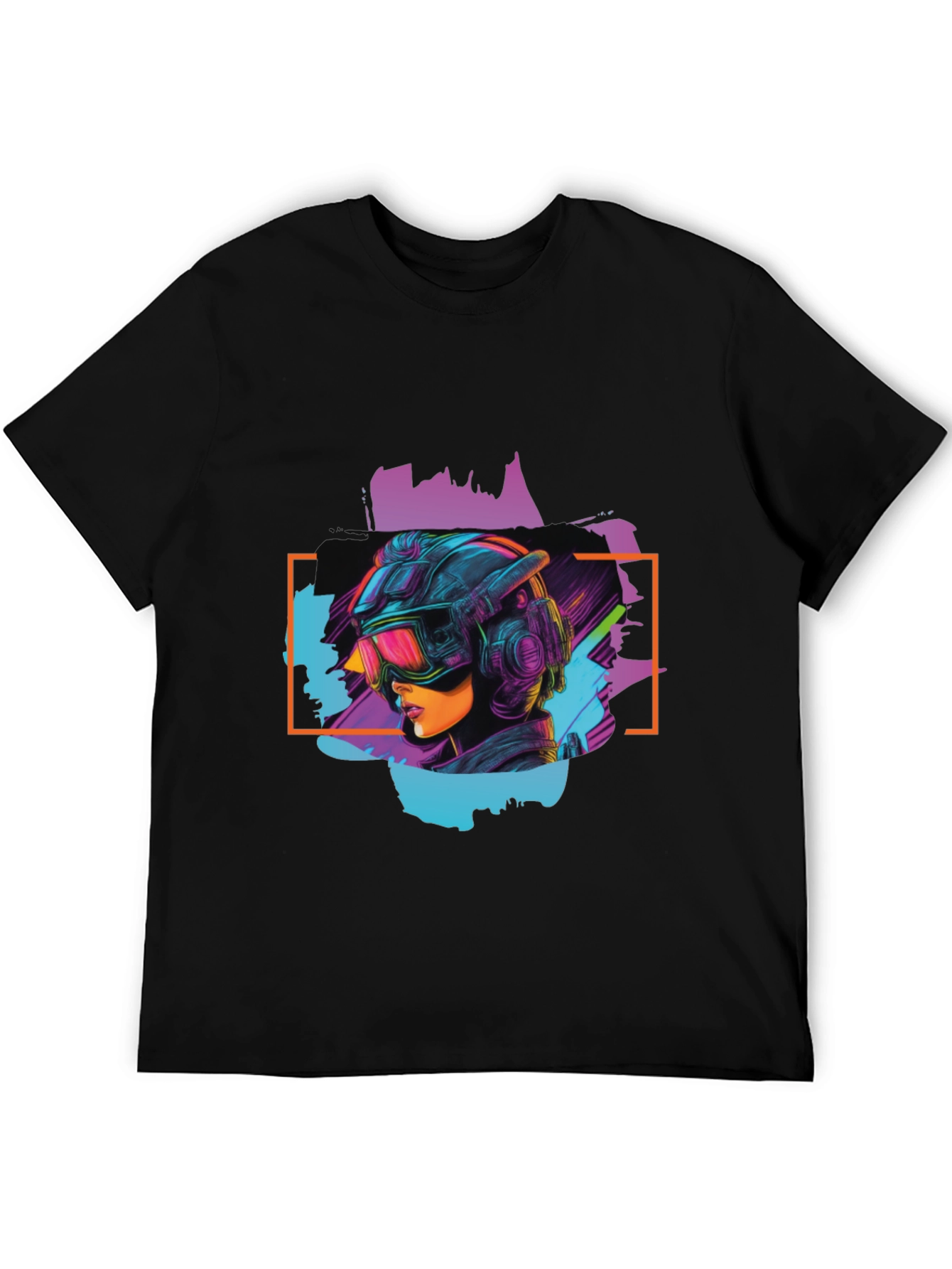 Cyberpunk Girl Black T-Shirt