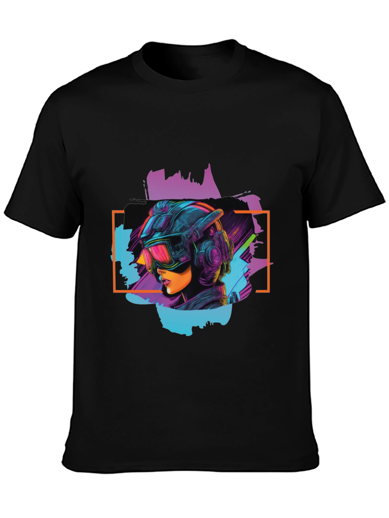 Cyberpunk Girl Black T-Shirt