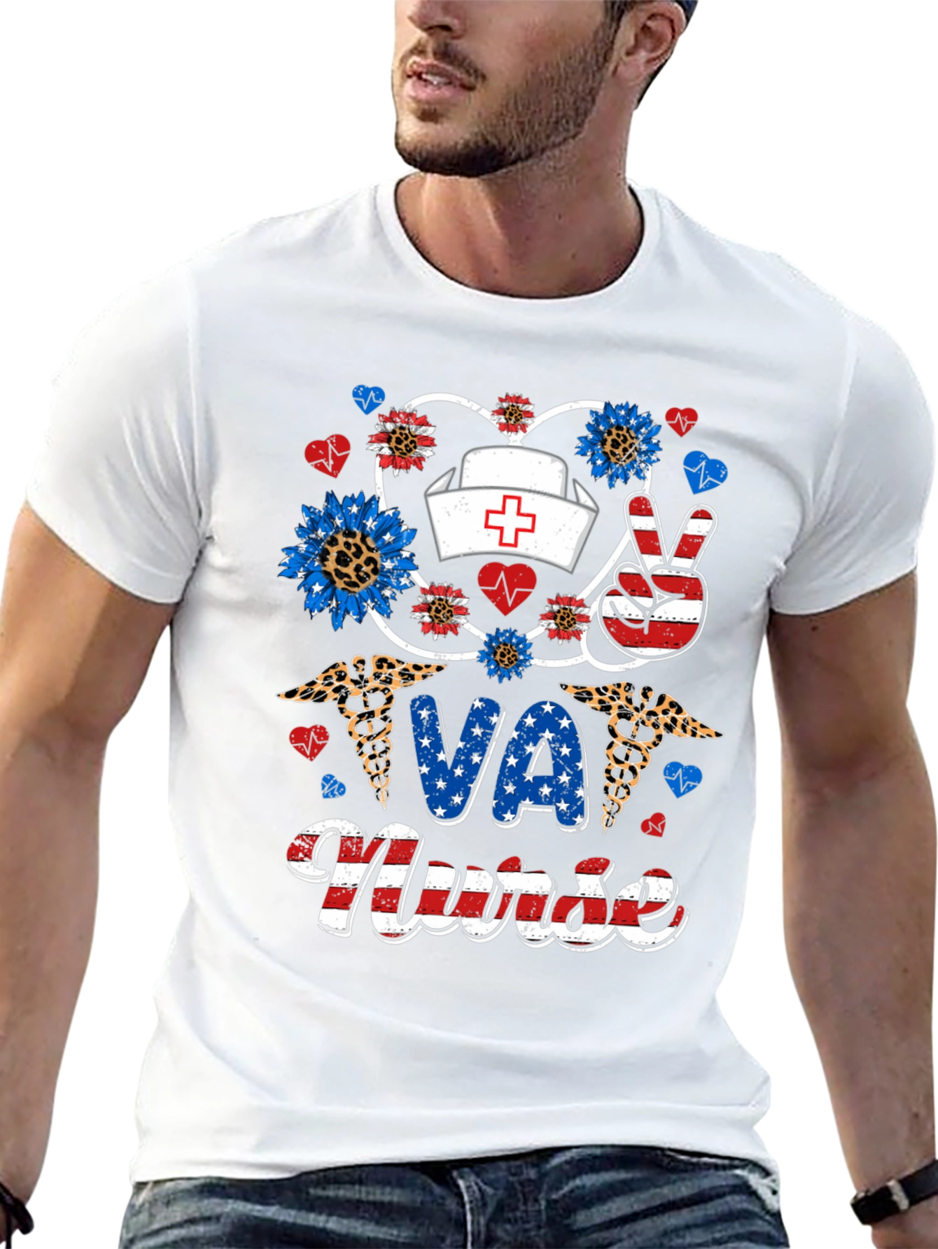 VA Nurse Patriotic Graphic T-Shirt