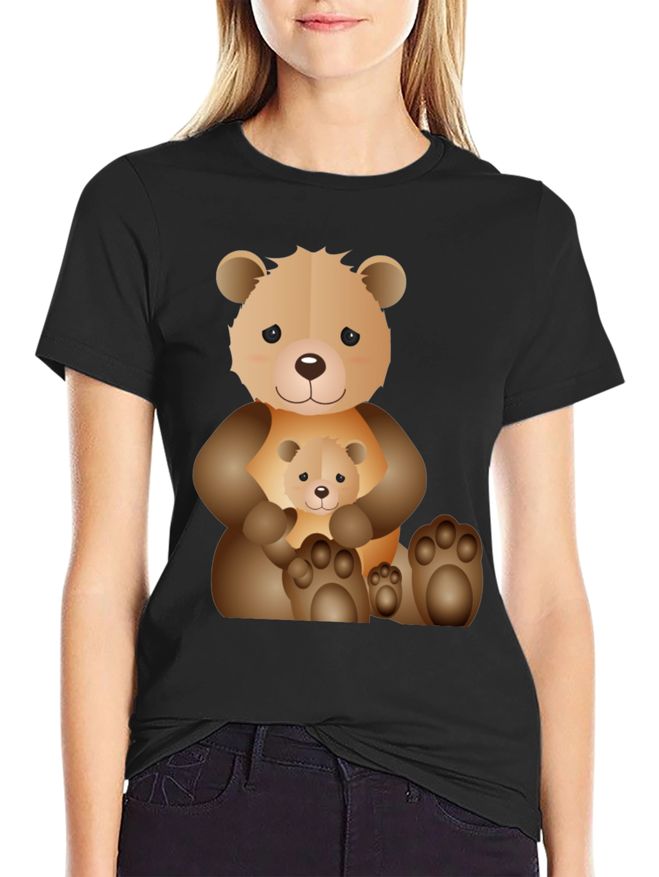 Cute Teddy Bear Graphic T-Shirt