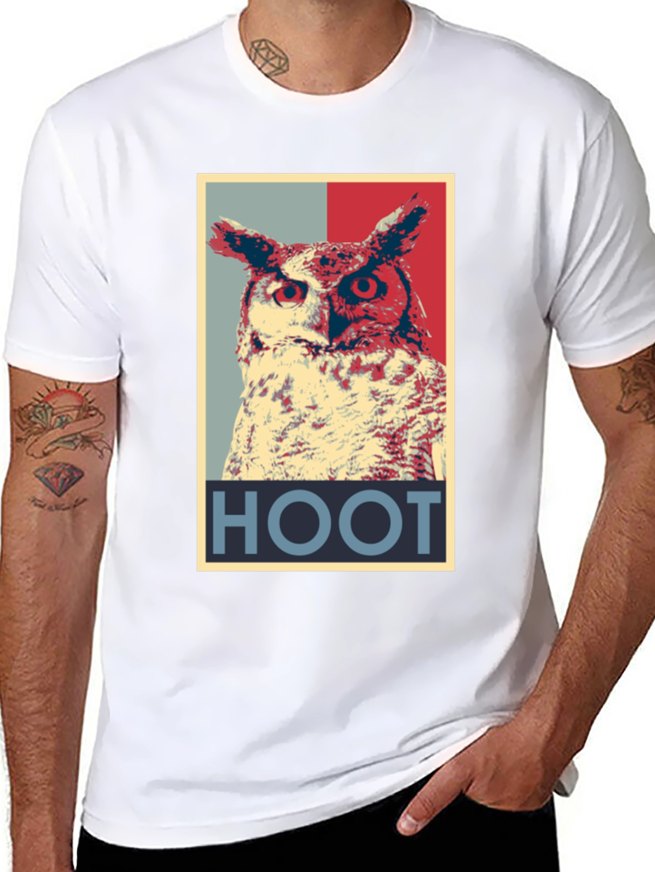 Hoot Owl Graphic Tee - Mens Black T-Shirt