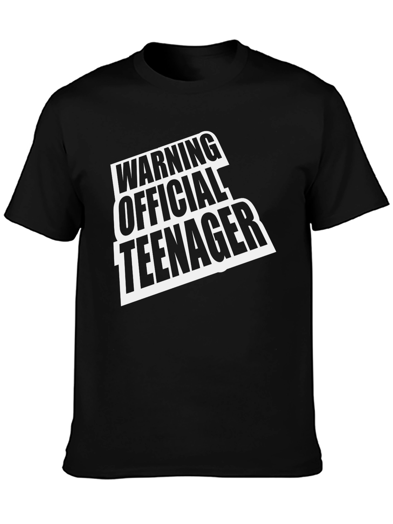 Warning Official Teenager Black T-Shirt