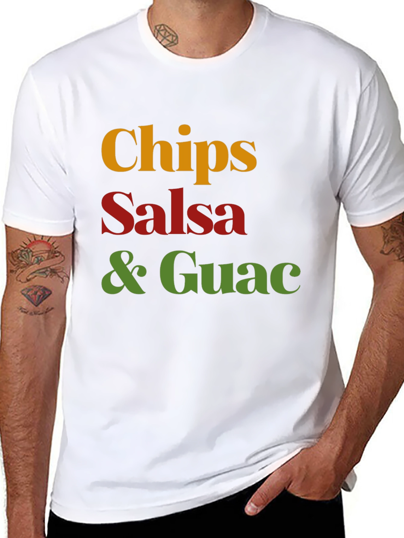 Chips Salsa & Guac T-Shirt - Black Cotton Tee
