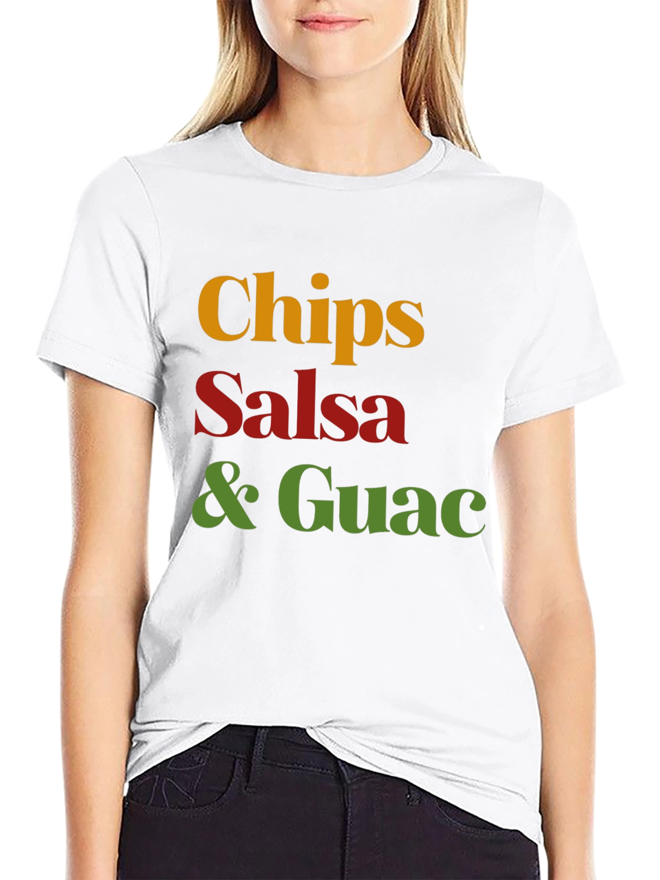 Chips Salsa & Guac T-Shirt - Black Cotton Tee