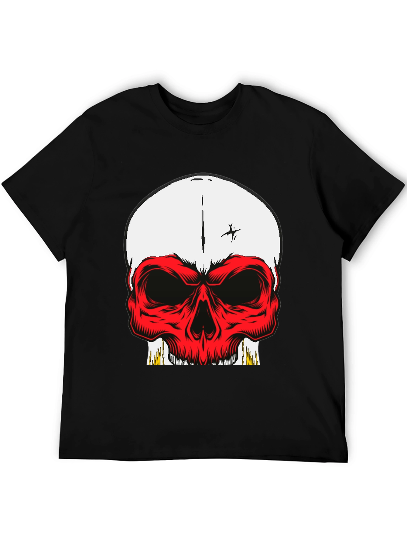 Skull Graphic Tee - Bold Red Design