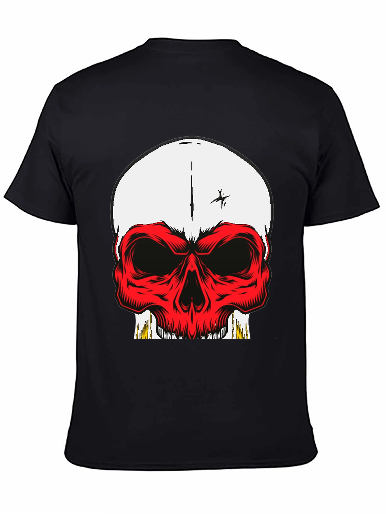 Skull Graphic Tee - Bold Red Design