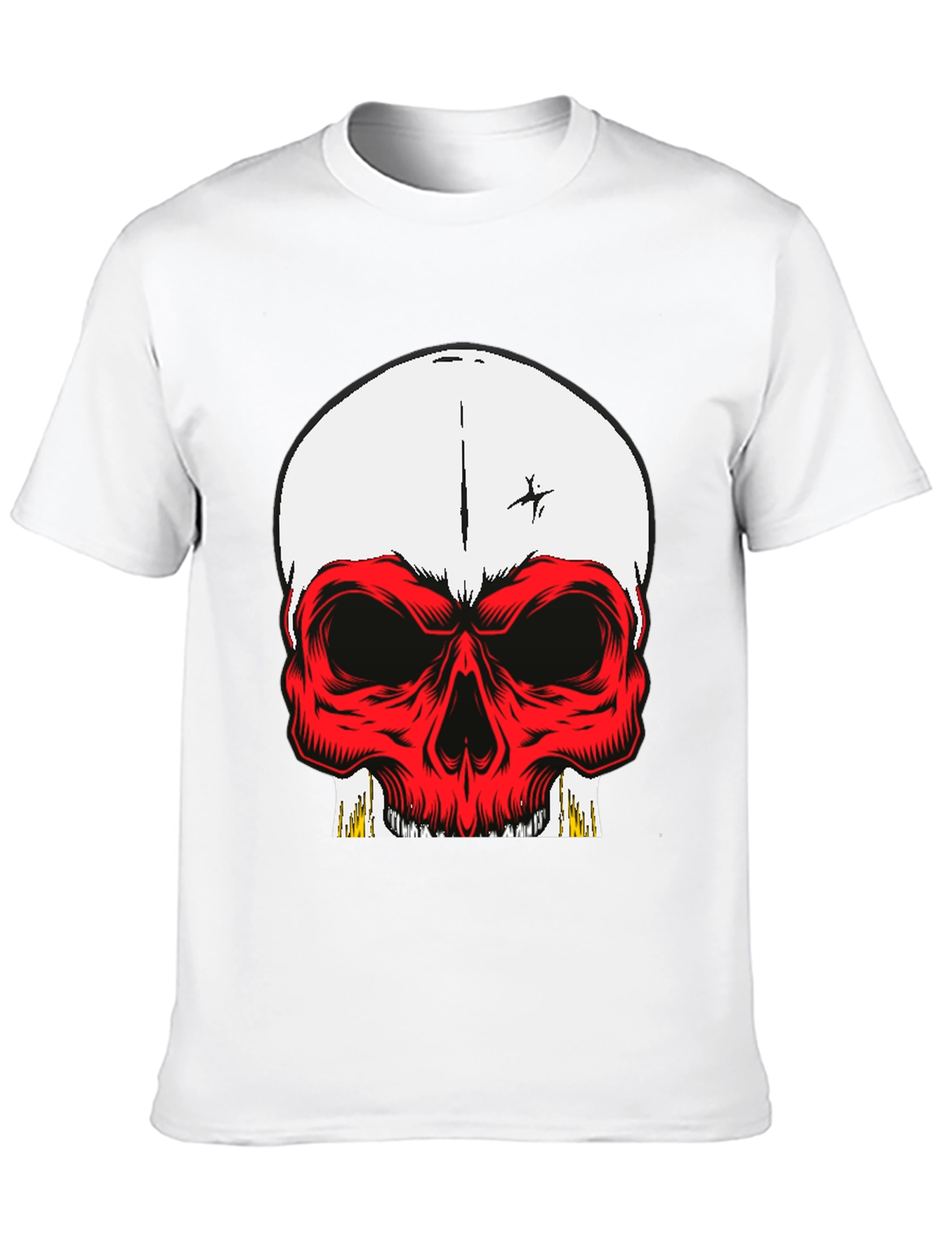 Skull Graphic Tee - Bold Red Design