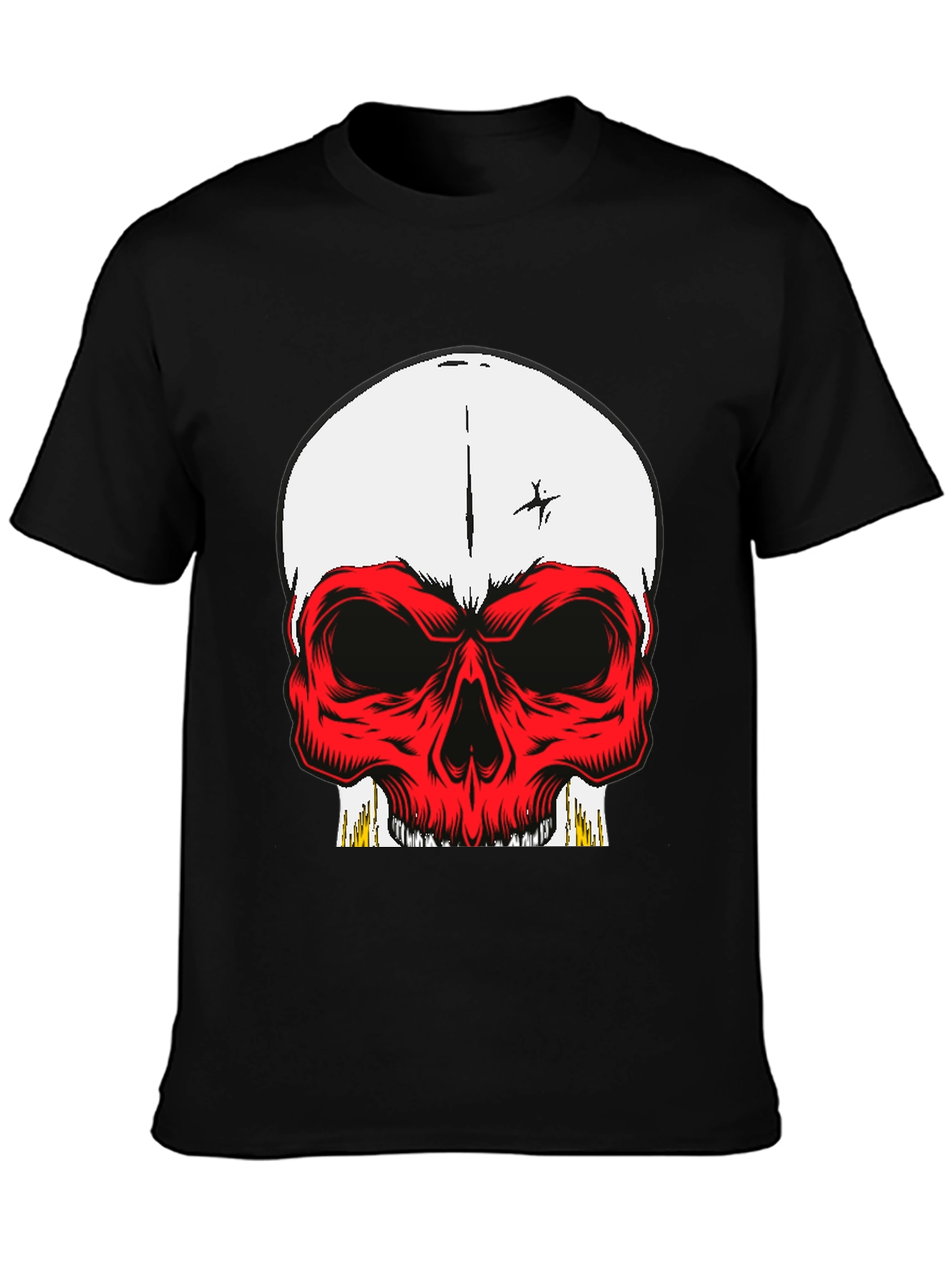 Skull Graphic Tee - Bold Red Design