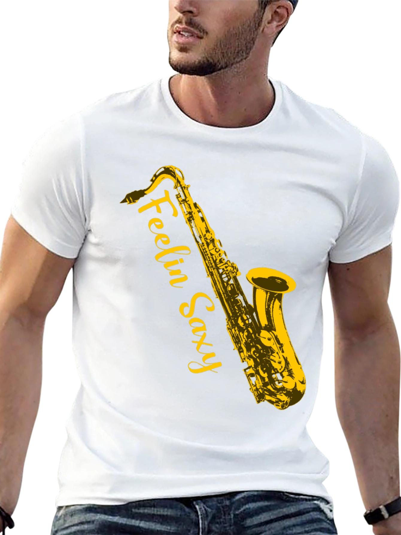Feelin Saxy Black Graphic Tee