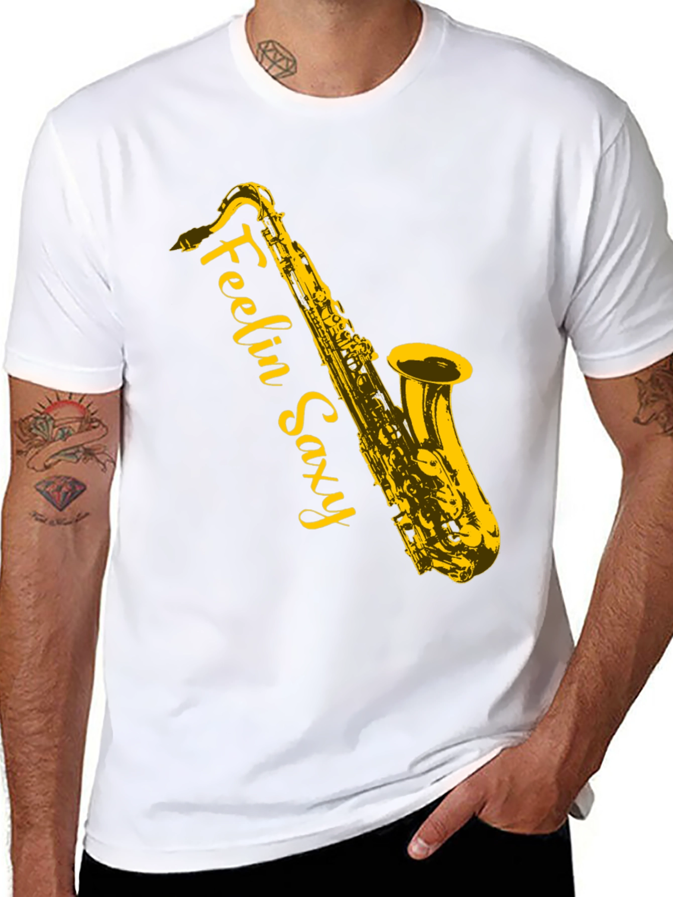 Feelin Saxy Black Graphic Tee