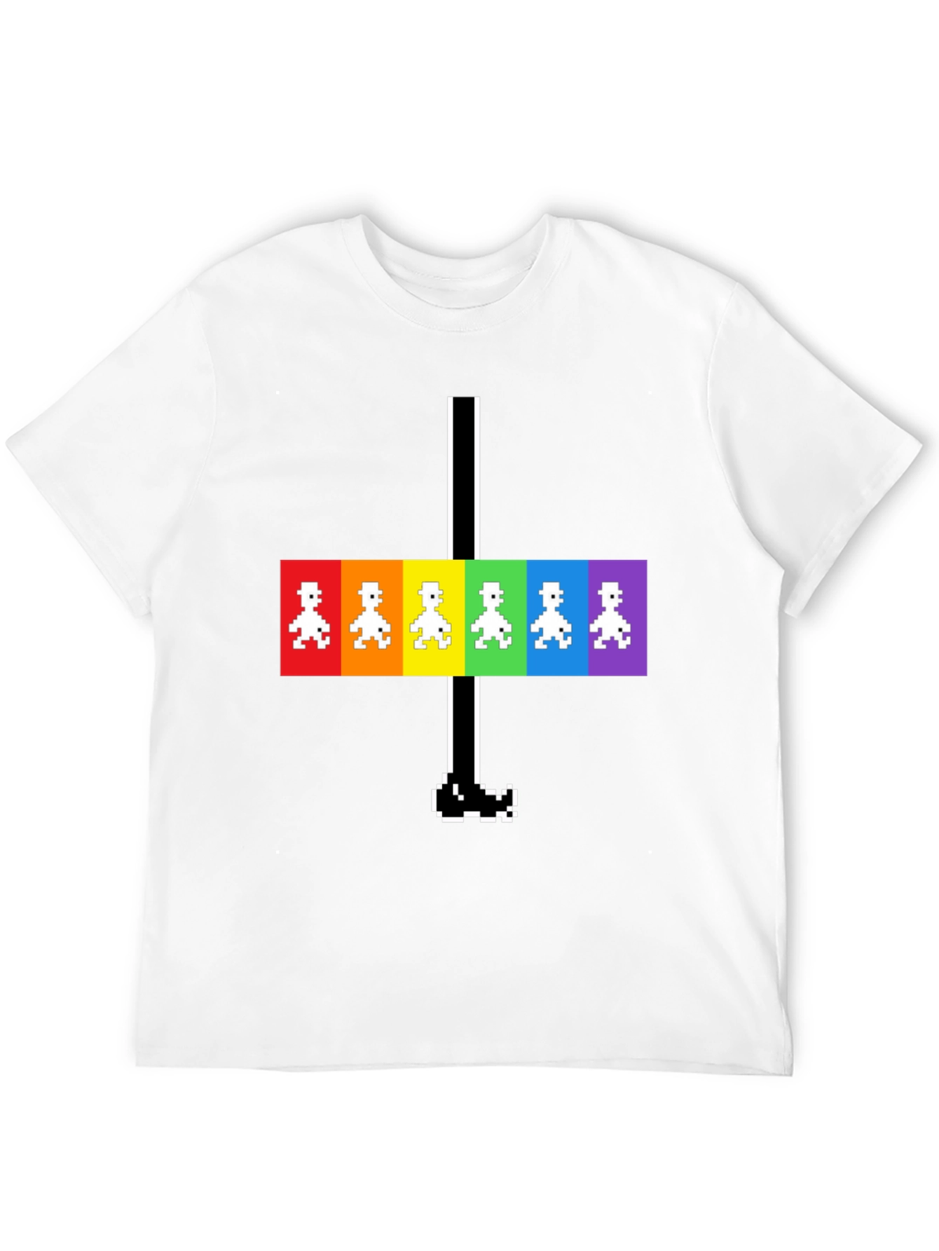 Retro Rainbow Pixel Walk T-Shirt