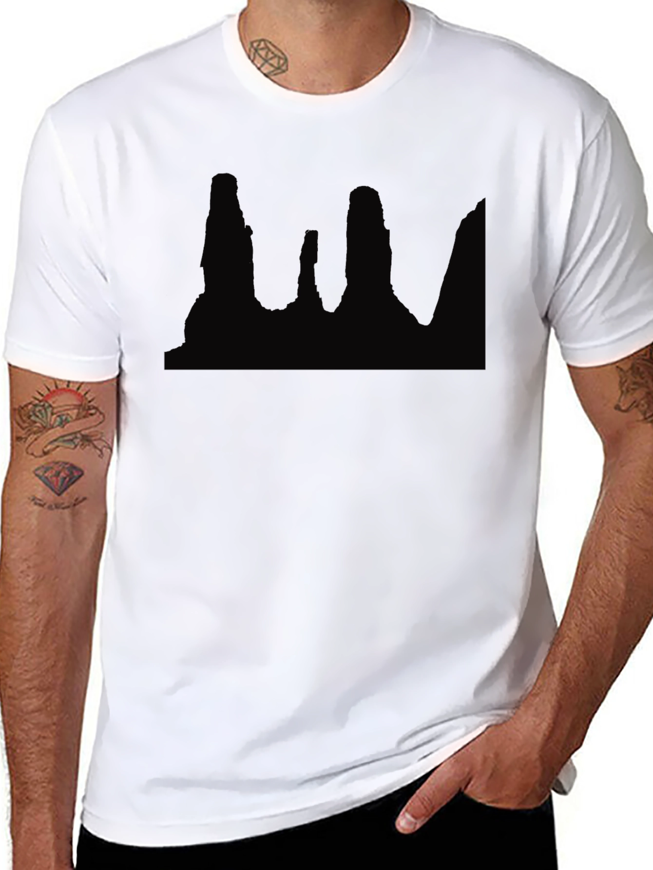 Black Graphic Tee - Desert Skyline