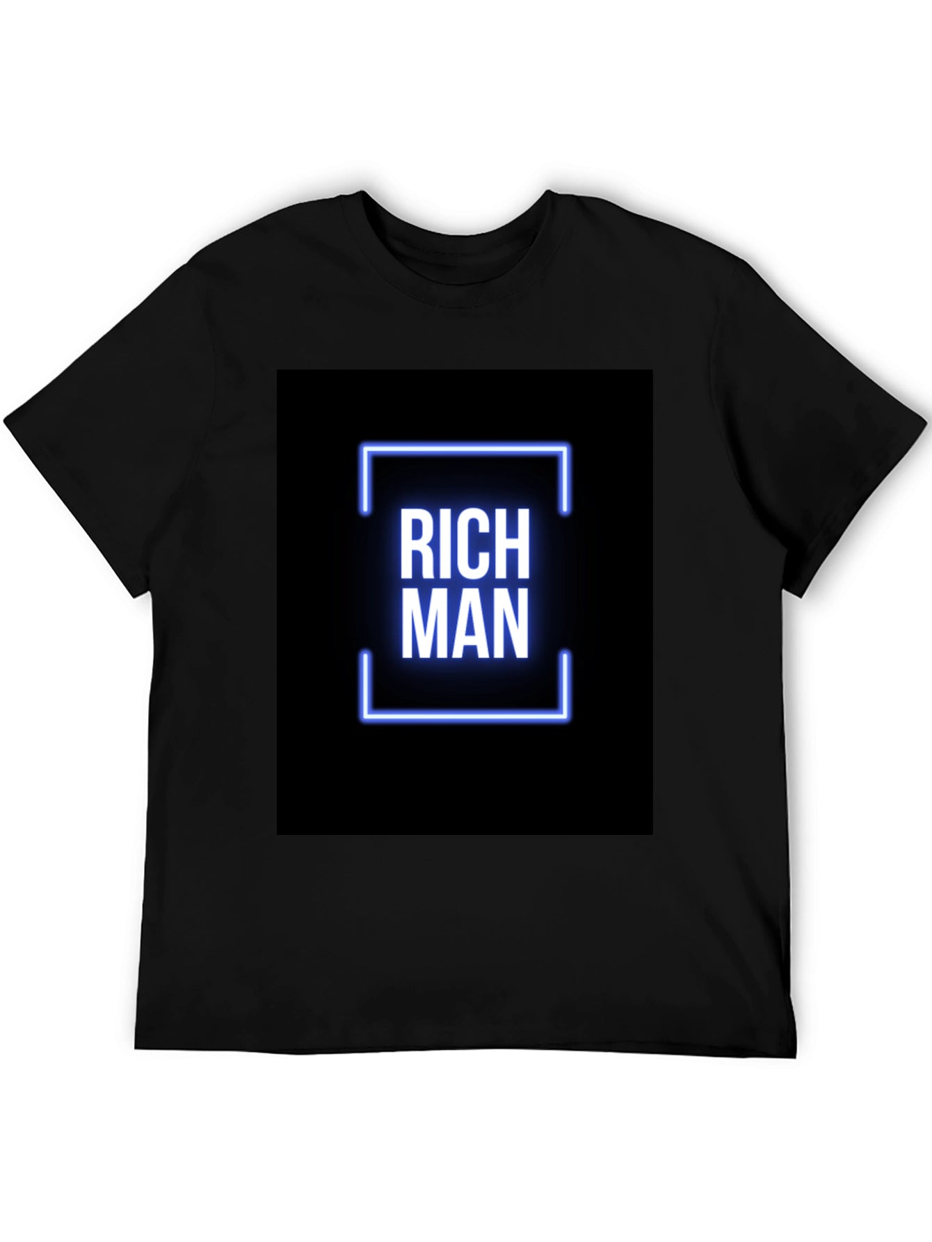 Rich Man Graphic Tee - Black Crew Neck T-Shirt