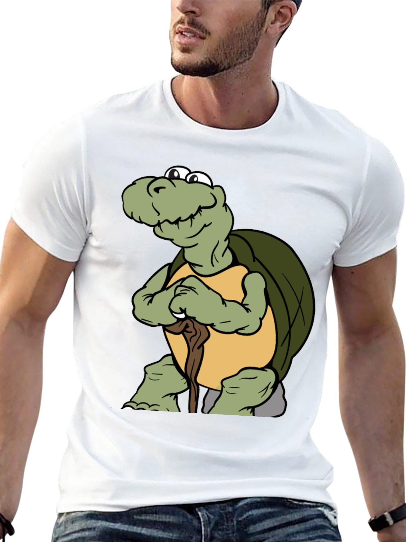 Turtle Cartoon Black T-Shirt