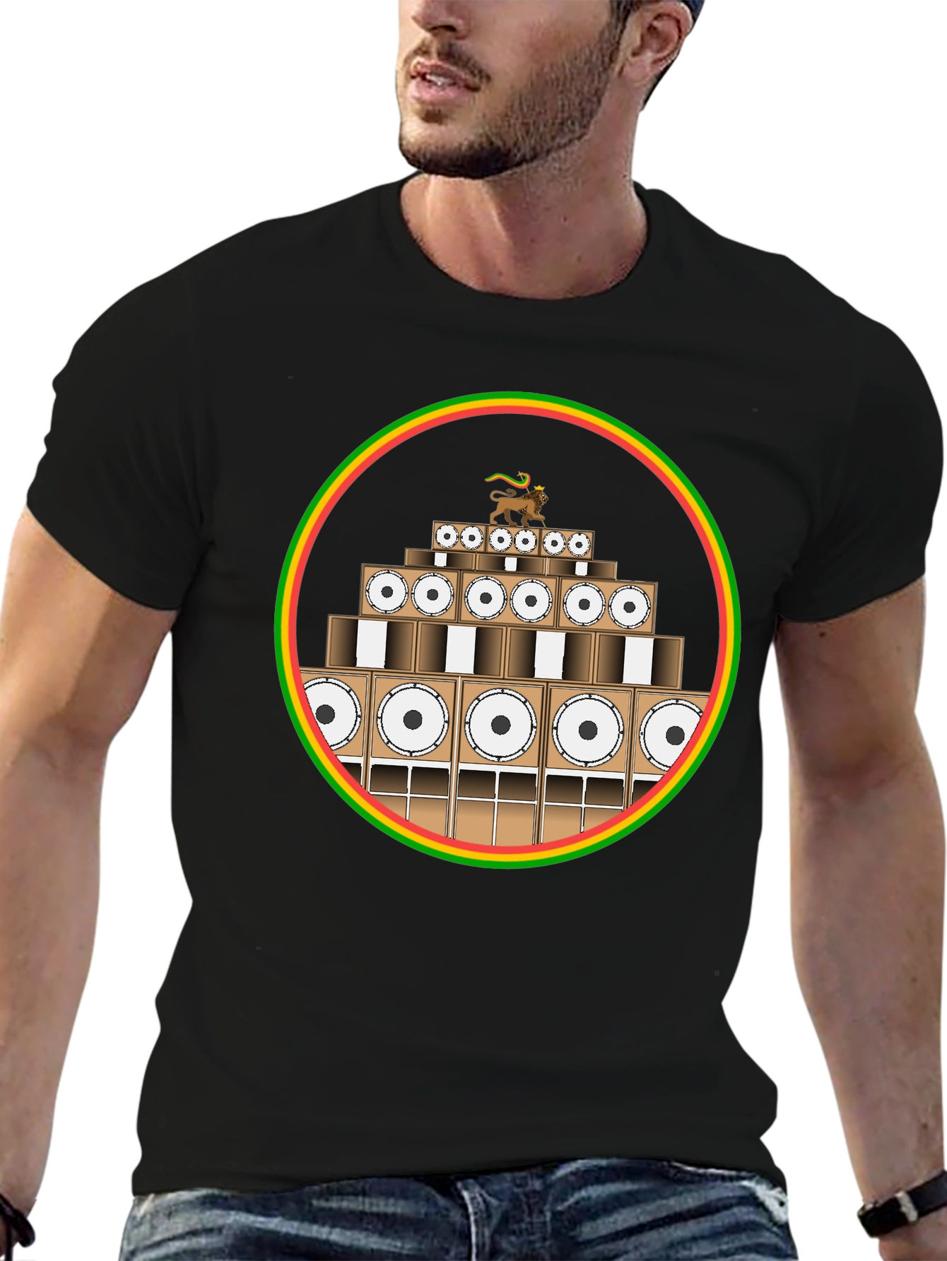 Rasta Sound System Black T-Shirt