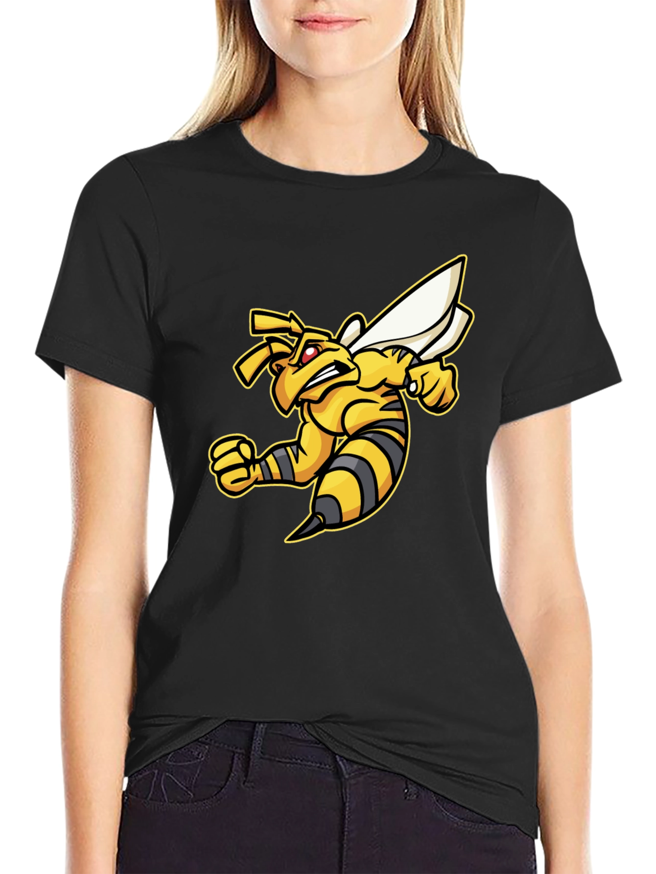 Angry Bee Graphic Tee - Black