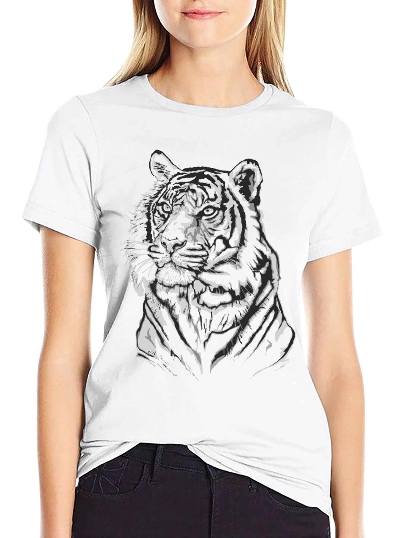Black Tiger Graphic Tee - Cool Animal Print Shirt