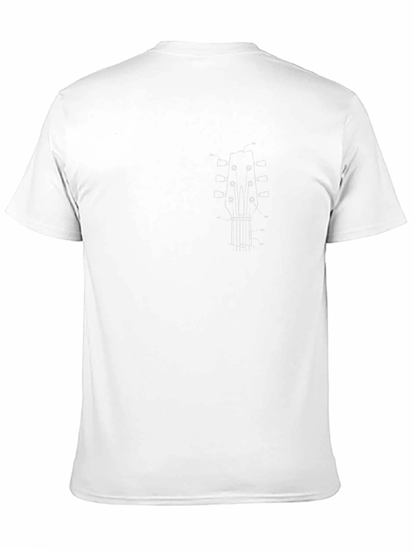 Guitar Headstock Blueprint Graphic Tee - Black