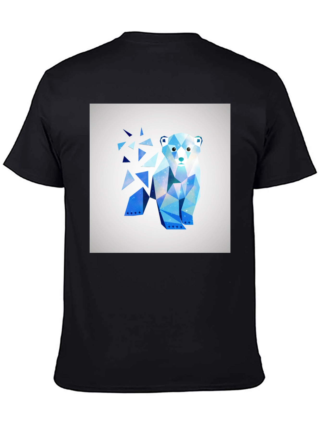 Geometric Polar Bear Graphic Tee - Modern Art Shirt