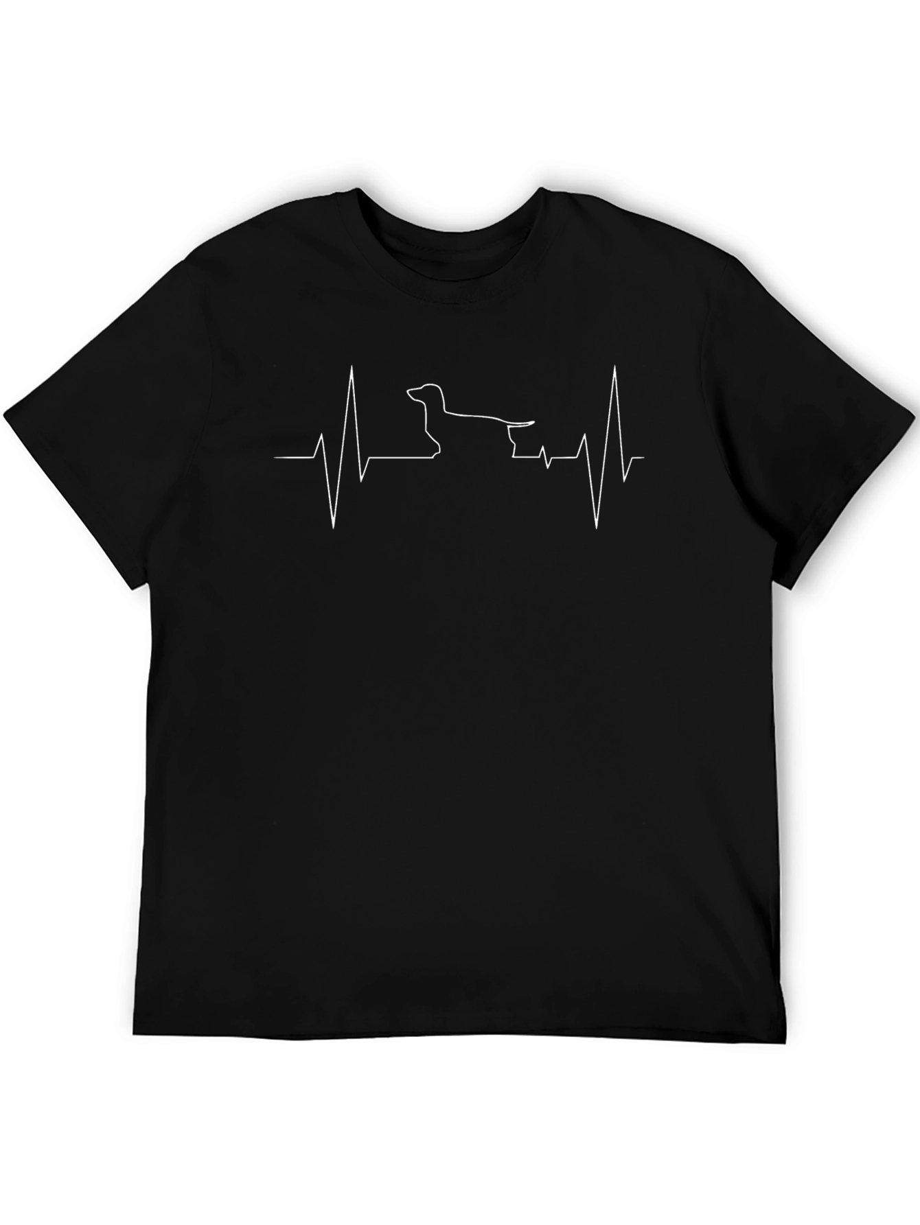 Dachshund Heartbeat T-Shirt - Black Graphic Tee