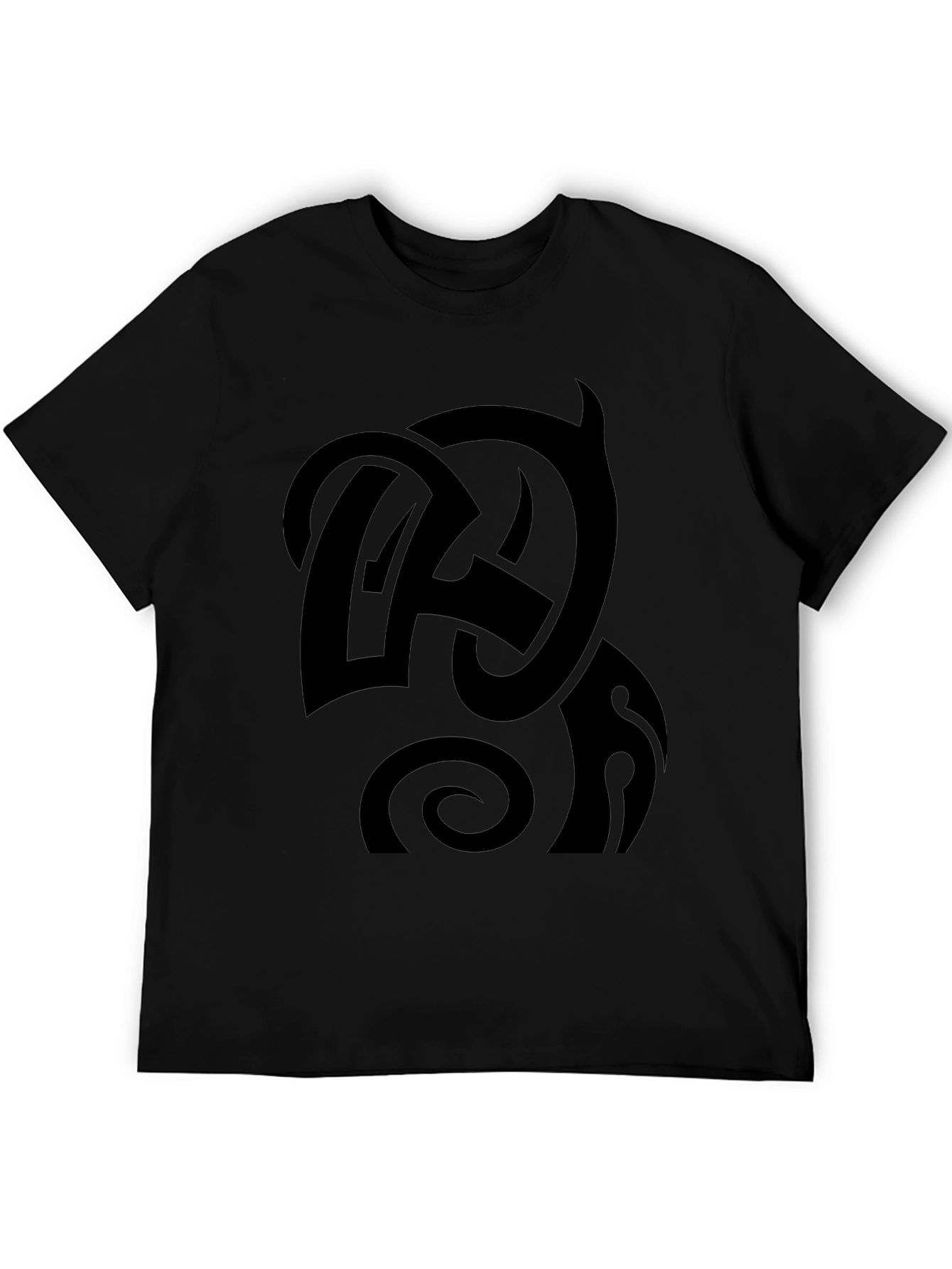 Black Graphic Tee - Abstract Design