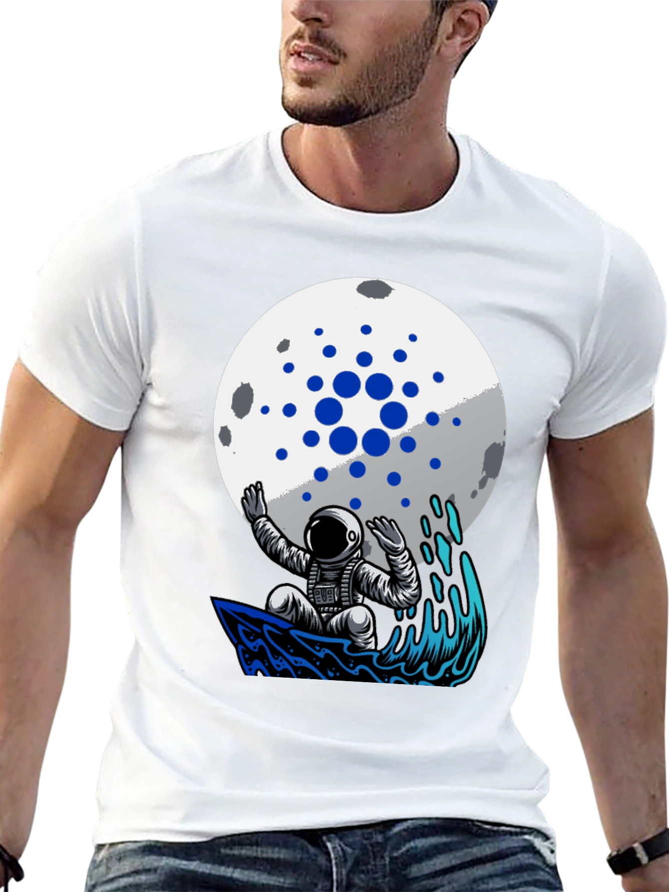 Astronaut Surfer on Moon Crypto T-Shirt