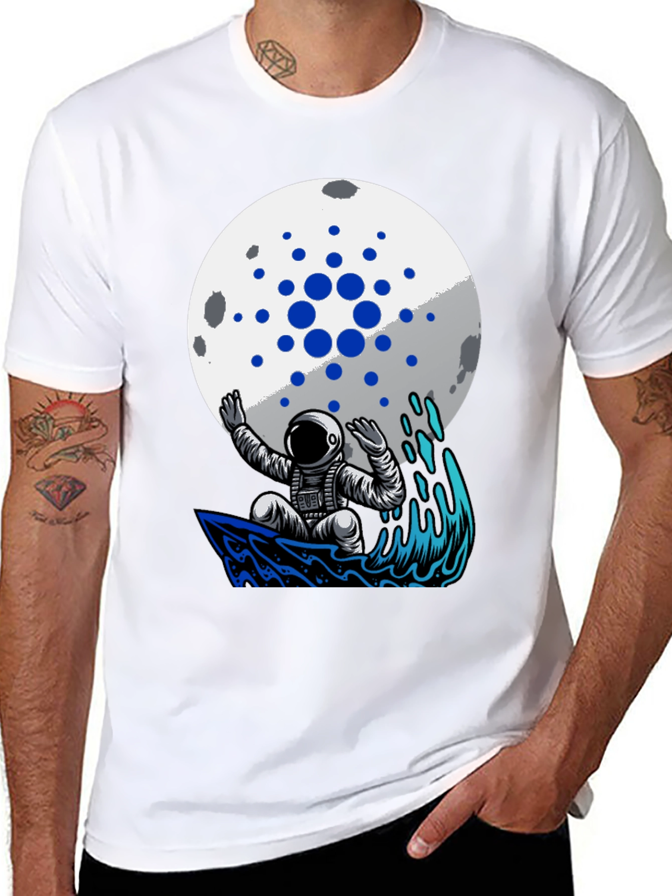 Astronaut Surfer on Moon Crypto T-Shirt