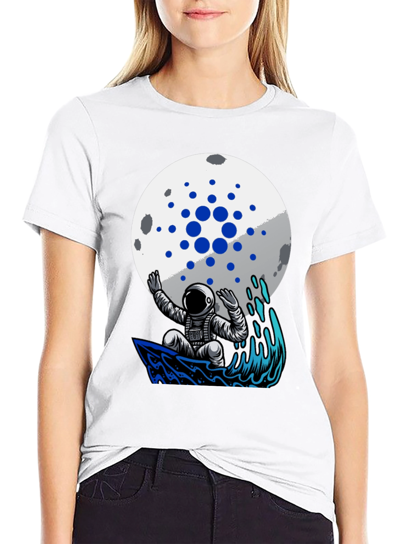 Astronaut Surfer on Moon Crypto T-Shirt