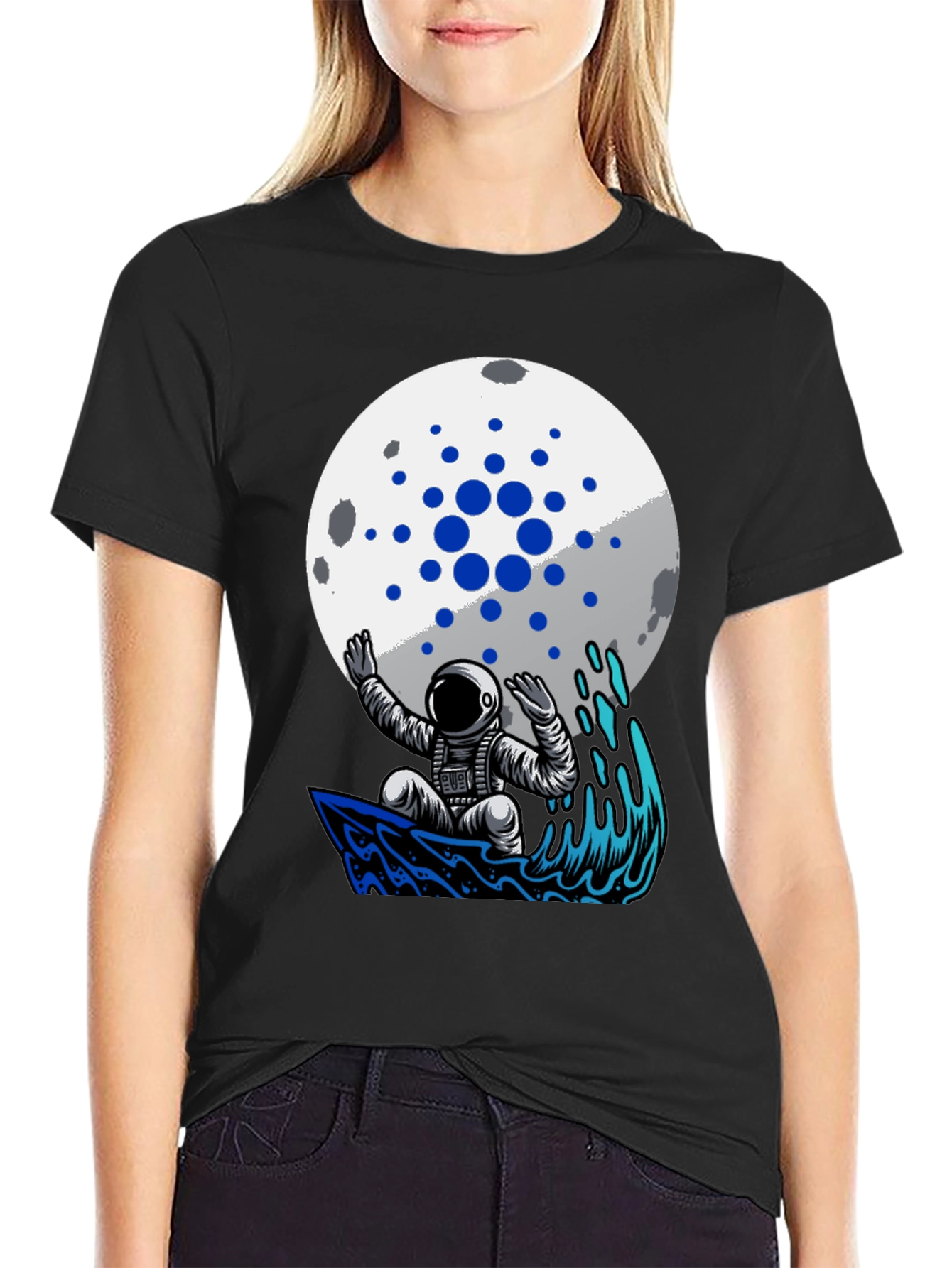 Astronaut Surfer on Moon Crypto T-Shirt