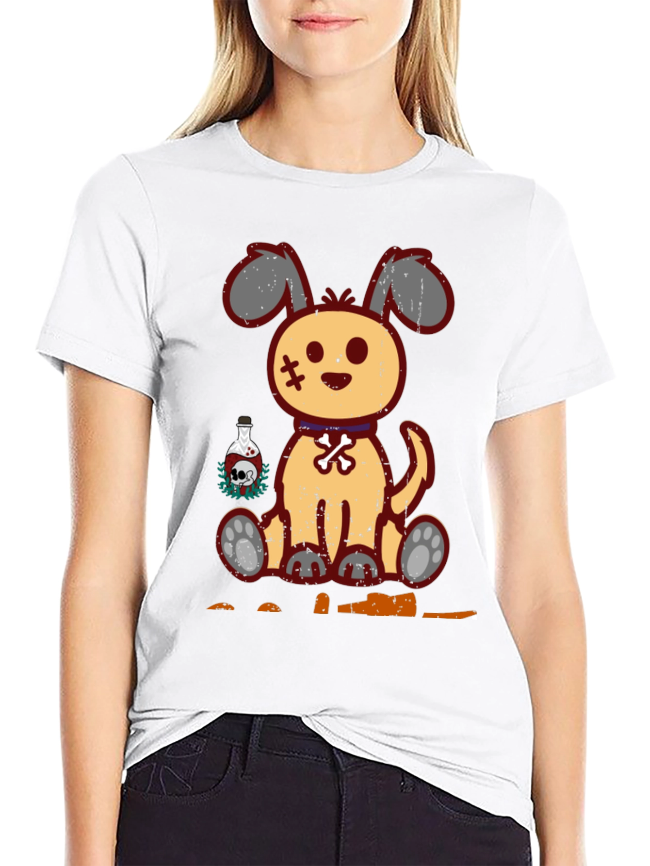 Spooky Cute Dog Graphic Tee - Halloween